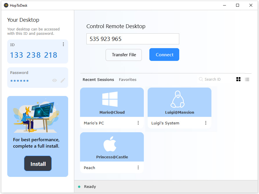 HopToDesk screenshot